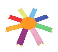 Lmrysalque Parapluie de Jeu Octogonal Amusant Éducation précoce Interactive Maternelle Formation Sens Parapluie Arc-en-Ciel avec 16 poignées (2,HM/7,9 Pieds)