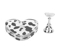 Lmrysalque présentoir à ongles acrylique vache Texture magnétique bricolage support de pointe d'ongle pour Salon de manucure à domicile pratique (Argent)