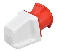 Lmrysalque Prise Industrielle PC Laiton Rouge monté en Surface CEE Prise pour Alimentation électrique IP44 220-380V 240-415V (HR-124)