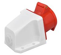 Lmrysalque Prise Industrielle PC Laiton Rouge monté en Surface CEE Prise pour Alimentation électrique IP44 220-380V 240-415V (HR-115)