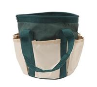Lmrysalque Sac à Outils de Jardin Rond 6 Poches fourre-Tout de Rangement d'outils de Jardinage en Tissu Oxford pour Hommes Femmes Jardinier (Vert avec Couleur crème)