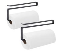 LMSAWK 2 Pièces Noir Support pour Rouleau de Papier sans Perçage, Support Sopalin de Cuisine Blanc éCurie, Support Essuie Tout pour Armoires, Convient aux Serviettes en Papier et Aux Chiffons