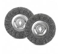 LMSAWK Lot de 2 Brosses Métalliques en Acier Inoxydable 100 mm, Têtes de Brosse de Rechange Compatibles avec Nettoyeur de Joints Einhell, pour Joints de Terrasse, Pavés et Allées (10 mm)
