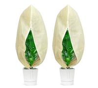 LMSHOWOWO 2Pièces 80 x 120cm Voile Hivernage Plante Exterieur, Indéchirable et Réutilisable Housses de Protection pour Plantes avec Cordon de Serrage et Zipper pour Jardin Plantes Arbustes Arbres Pot