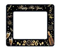 LMSHOWOWO Or Noir 2026 Selfie Cadre Photo Gonflable, Haute Qualité Nouvel an Photo Booth Props Cadre, pour Le Nouvel an Fournitures de Fête