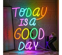 LMSIGNLY Aujourd'hui est un bon jour signe néon lettre néon lumière colorée mots néon lumière signe de motivation lumière LED signe de motivation pour bar café restaurant bureau salon