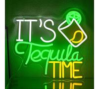 LMSIGNLY C'est l'heure de la Tequila Panneau Néon - Lumières Néon Tequila pour Décoration Murale - Signe Néon Réglable pour Cave à Homme, Pub, Bar, Cuisine, Restaurant Mexicain, Club, Fête