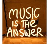 LMSIGNLY La musique est la réponse néon signe pour décoration murale lettre néon lumière Live LED mot lumière pour studio concert bar chambre