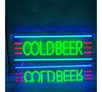 LMSIGNLY Panneau Néon Bière Froide Réglable Lumière Néon pour Cave à Bières Bar LED pour Bar Pub Chambre à Coucher Décoration Murale pour Magasin Club Bistro