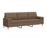LMT - TOP@Canapé 3 places - Design accrocheur - Sofa 2/3 personnes Classique - avec oreillers décoratifs marron 210 cm tissu