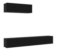 LMT - TOP@Ensemble de meuble TV 3 pcs - CLARENCE - Support/Armoire de Télévision Chêne noir 200 x 30 x 30 cm CC32914