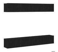 LMT - TOP@Ensemble meuble TV 4 pcs - CLARENCE - Support/Armoire de Télévision - Fixé au mur en chêne noir CC91663