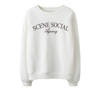 LMTD Sweat-shirt brun foncé / blanc, Taille 122-128