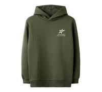 LMTD Sweat-shirt vert foncé / blanc, Taille 170-176