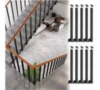 LMTYBOC Balustres d'escalier en métal noir - Axe réglable à 270° avec support latéral pour terrasse, marches, jardin, escaliers extérieurs - poteau pilier pour rénovation de maison