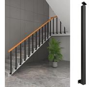 LMTYBOC Colonne de balustre latérale en métal noir - Poteau de balustres d'escalier réglable à 270° avec support plat, idéal pour terrasse, marches, jardin, rénovation d'escaliers extérieurs