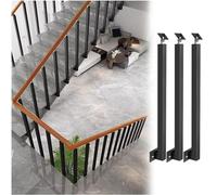 LMTYBOC Colonne latérale en métal noir - Poteau de balustres d'escalier réglable à 270° avec support pour terrasse, marches, jardin, extérieur