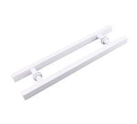 LMTYBOC Ensemble de poignées latérales double en acier inoxydable pour portes en verre - Poignée carrée à pousser et tirer pour hôtel, maison, club, bureau, magasin, finition blanche, trou central de