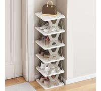 LMTYBOC Étagère à chaussures verticale moderne à 6 niveaux pour chambre à coucher, grande solution de rangement multicouche pour petits espaces - Présentoir élégant pour chaussures