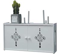 LMTYBOC Étagère murale multifonction pour routeur WiFi - Support de rangement flottant créatif pour TV de salon, décodeur et affichage décoratif - Organiseur blanc élégant