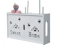 LMTYBOC Étagère murale multifonction pour routeur WiFi - Support de rangement flottant créatif pour TV de salon, décodeur et affichage décoratif - Organiseur blanc élégant