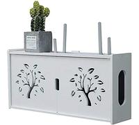 LMTYBOC Étagère murale multifonction pour routeur WiFi - Support de rangement flottant créatif pour TV de salon, décodeur et affichage décoratif - Organiseur blanc élégant