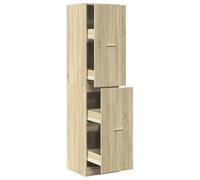 LMTYOENFG Armoire d'apothicaire en chêne Sonoma - 40 x 41 x 174,5 cm - Armoire d'appoint en bois avec 4 tiroirs et tiroir - Armoire de rangement étroite pour cuisine, salon et bureau