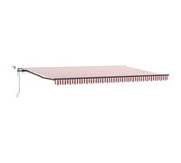 LMTYOENFG Auvent électrique à bras articulé - Avec télécommande - 500 x 350 cm - Rétractable - En polyester - Pour terrasse et balcon - Cadre de store et capteur de lumière du vent - Rouge/blanc