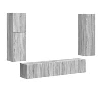 LMTYOENFG Ensemble de meubles TV muraux 4 pièces Gris Sonoma | L'ensemble flexible de 4 pièces crée de l'ordre et un look moderne dans le salon ou la chambre à coucher grâce au montage