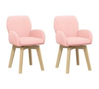 LMTYOENFG Lot de 2 chaises pivotantes pour salle à manger Bouclé Rose avec | Les chaises rembourrées modernes avec fonction pivotante à 360 degrés apportent style et confort à la salle à manger ou au