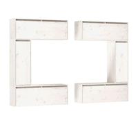 LMTYOENFG Lot de 6 armoires TV murales flottantes en pin massif blanc | Ensemble de 6 meubles bas flexibles en bois pour le salon et la chambre à coucher, crée un espace de rangement élégant sans