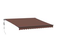 LMTYOENFG Store électrique 400 x 350 cm, à bras articulé, avec télécommande et manivelle, protection solaire automatique en aluminium et polyester, marron/anthracite, pour terrasse et balcon