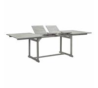 LMTYOENFG Table à manger de jardin extensible en bois d'acacia 160-240 x | Table de terrasse variable en bois d'acacia gris avec trou pour parasol pour une utilisation flexible dans le jardin lors des