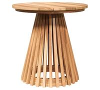 LMTYOENFG Table d'appoint d'extérieur en teck massif ronde 50 x 50 x 49,5 | Table de jardin compacte en teck pour balcon et terrasse. Design élégant pour les rafraîchissements en plein air.