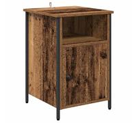 LMTYOENFG Table de chevet aspect bois vieilli 40 x 42 x 60 cm | Armoire d'appoint polyvalente pour chambre à coucher avec étagère robuste et pieds en acier stables jusqu'à 60 kg.