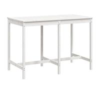 LMTYOENFG Table de jardin blanche 159,5 x 82,5 x 110 cm en pin massif | Table à manger généreuse en bois pour des moments conviviaux sur la terrasse, le balcon ou la cour avec une construction