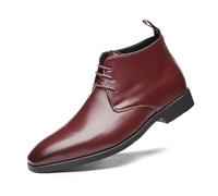 LMUIPMAA Bottes à Lacet Homme Elégante Bottines Chukka,Burgundy,48 EU