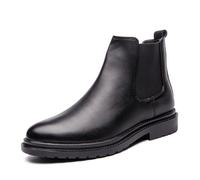 LMUIPMAA Bottes Chelsea pour Hommes, Chaussures habillées à Enfiler, Bottines Cheville Chukka desserte,Noir,43 EU