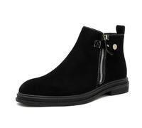 LMUIPMAA Bottes Chukka À La Cheville pour Hommes en Daim | Chaussures de ville à bout rond, talon bas, bottes mi-mollet hauteur cheville pour le trajet, les voyages,