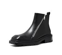 LMUIPMAA Bottes Chukka pour Hommes en Cuir PU À Plateforme Et Bout Carré