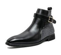 LMUIPMAA Bottes De Cheville Monk pour Hommes Bottes De Habillées Formelles Bottines Chelsea pour Hommes,Noir,43 EU