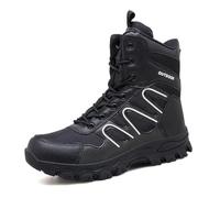 LMUIPMAA Bottes De Combat pour Hommes Bottes Militaires Tactiques Légères en Plein Air Chaussures D'entraînement De L'armée,Noir,43 EU