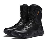 LMUIPMAA Bottes De Militaires Travail Tactiques Hommes Légères Rangers De Randonnée Moto Combat Montante Bottines Cuir,Noir,40 EU