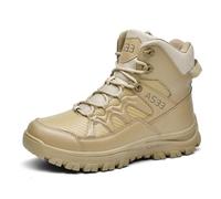 LMUIPMAA Bottes de randonnée Montantes pour Hommes légères pour Les sentiers en Plein air, avec Fermeture éclair, Bottes Tactiques Militaires,Beige,39 EU