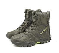 LMUIPMAA Bottes De Trekking Confortables pour Homme - Bottes Tactiques Durables - Chaussures De Désert,Vert,43 EU