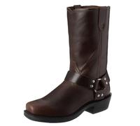 LMUIPMAA Bottes D'équitation Mi-Mollet pour Homme Bottines De Cowboy Western Vintage Bottes en Cuir À Talons Bas,Marron,43 EU