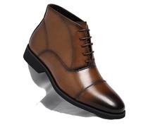 LMUIPMAA Bottes habillées en Cuir Oxford pour Hommes Bout Droit Bottines Chukka mi-Hauteur,Marron,45 EU