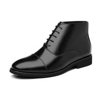 LMUIPMAA Bottes habillées en Cuir Oxford pour Hommes Bout Droit Bottines Chukka mi-Hauteur,Noir,42 EU