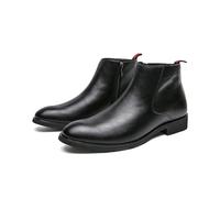 LMUIPMAA Bottines Chelsea Femme Cuir Cheville Bottes Noir Fermeture Éclair Bottine Courte pour Réunion Travail,Noir,43 EU
