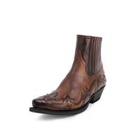 LMUIPMAA Bottines De Cowboy Homme Bout Pointu Broderie Western Bottes Bottines D'équitation en Cuir,Marron,38 EU